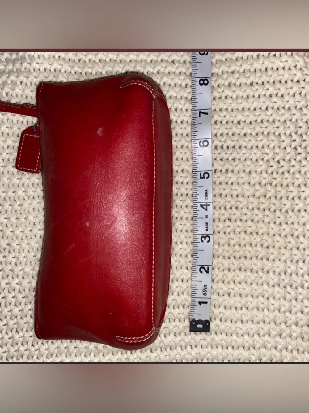 Coach Red Leather Mini Wristlet